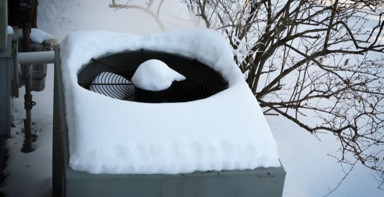HVAC Covered In Snow