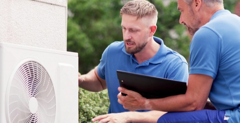 Inspecting air filters is a key part of spring HVAC maintenance.